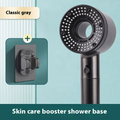 Skin care booster shower base with classic gray finish.