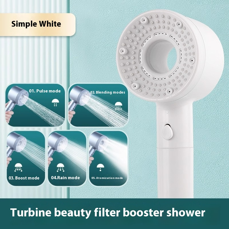 Turbo shower head with various modes.