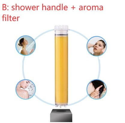 Shower handle with aroma filter.
