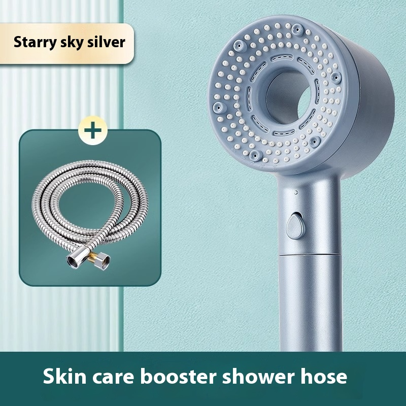 Skin care booster shower head with hose.