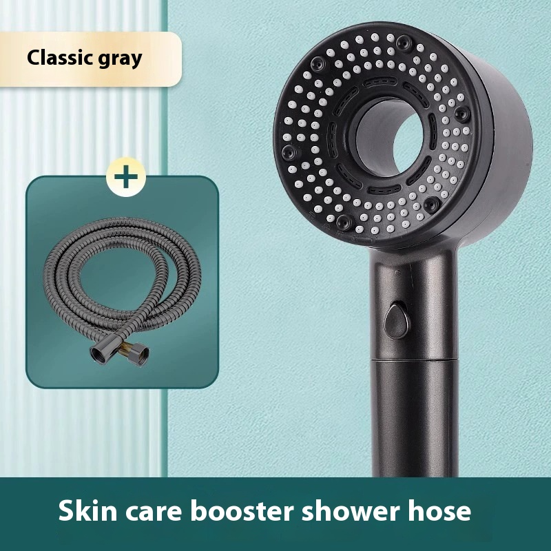 Skin care booster shower hose with nozzle and hose.