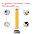 Shower filter element with lemon flavor.